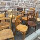 Set of 20 chairs bistro coffee wood curved vintage