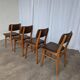 Vintage stol kamnik dining chairs (set of 4): mid-century leather seat