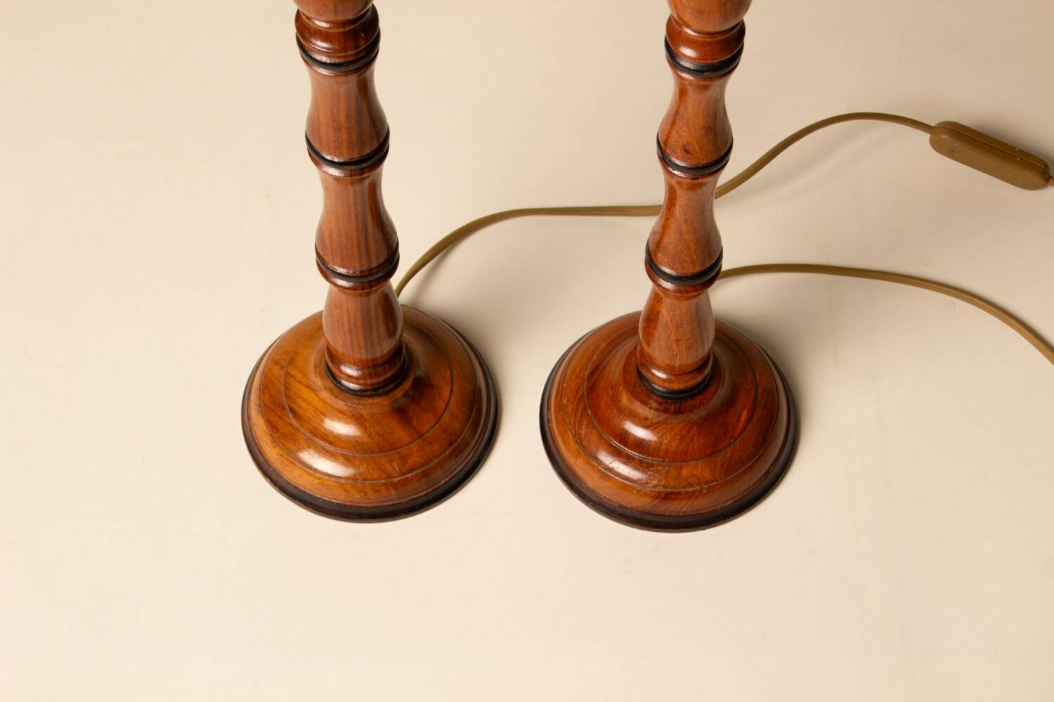 Pair of faux bamboo lamp bases