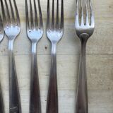 10 silver metal forks