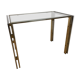 Table d'appoint, bout de canapé chrome et doré style Hollywood Regency 1970