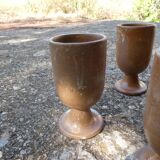 Service mazagrans and decanter in enamelled stoneware.