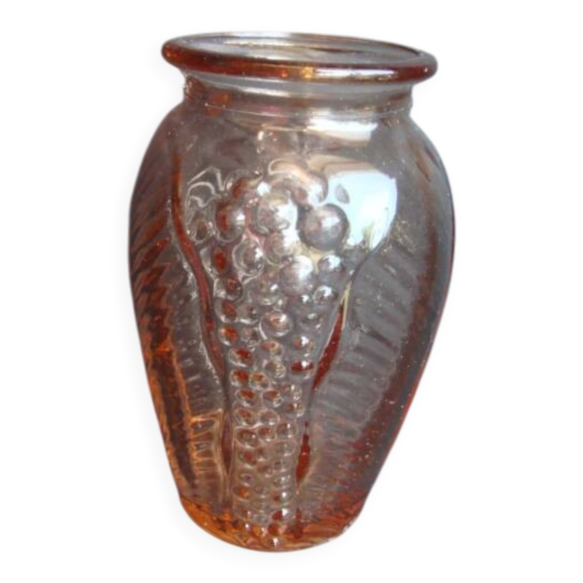 Art Deco vase in pink glass / 4
