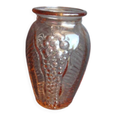 Vase art déco en verre rosé / 4