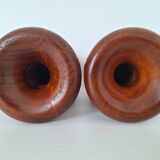 Candlestick / Vase in carved exotic wood