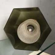 Carl Fagerlund for Orrefors smoked glass pendant lamp, 1960s