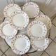 Set of 8 dessert plates Digoin Sarreguemines model "Andrée" small suns 30s