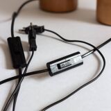 Pair of light wood table or bedside lamp bases, 1970s