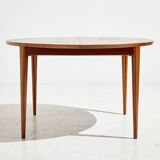 Restored teak dining table by henry rosengren hansen for brande møbelindustri mk9477