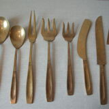 Service de 8 anciens couverts de service Asie marqués Nicke Bronze déco table de fête