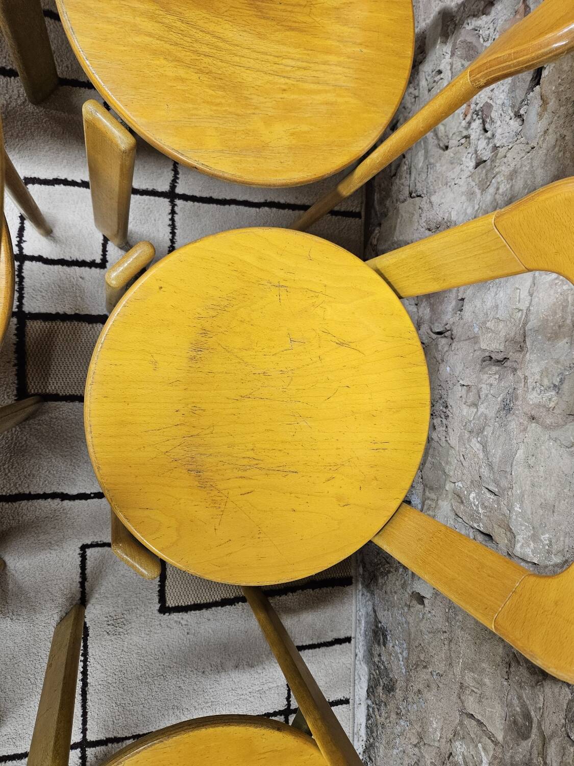 Lot of vintage bruno rey 1970" chairs