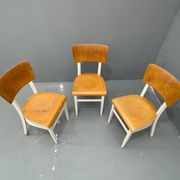 3 chaises en bois, Tchécoslovaquie années 1950