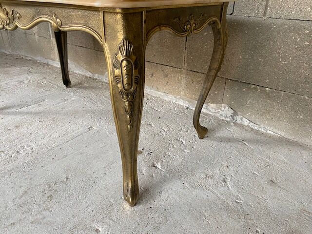 Onyx coffee table base vintage brass 1950