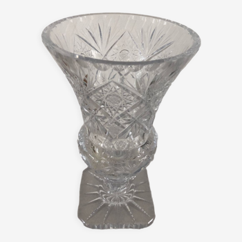 Vase en cristal bohème ciselé