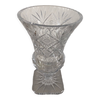 Chiseled bohemian crystal vase
