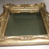 Wooden mirror and gilded stucco rocaille style 33x29