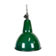 Industrial green enamel factory lamp with cast iron top, 1960s