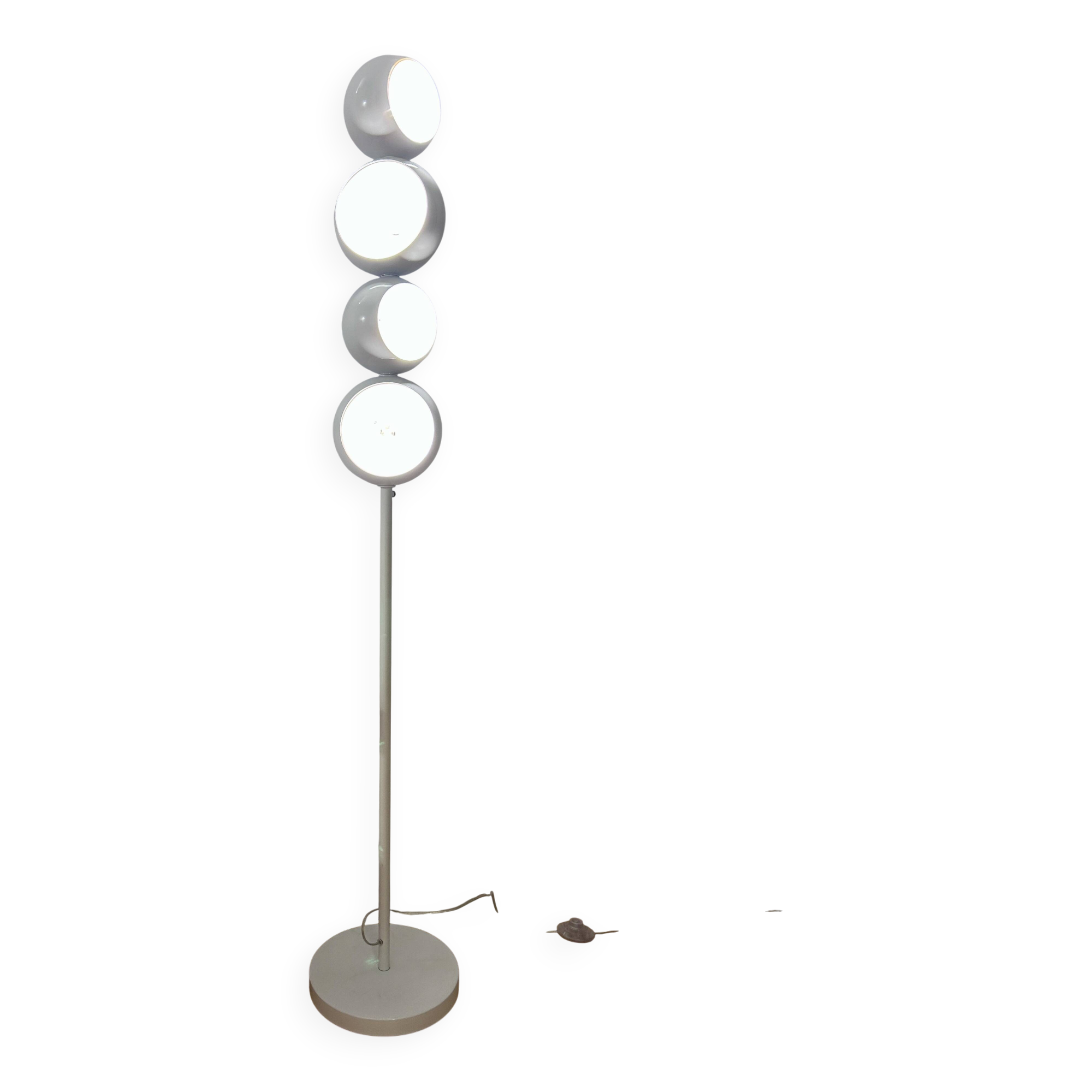 Lampadaire eyeball en métal blanc