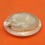 Cendrier en onyx  Cerclage métal doré