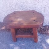 Brutalist wooden stool