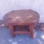 Brutalist wooden stool
