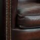 Set of two cow leather club armchairs in a luxurious red/brown colour