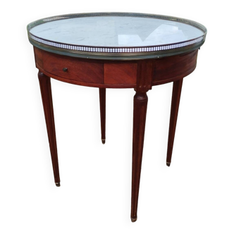 Table bouillotte ancienne style louis xvi avec plateau marbre