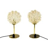Pair of Mid-Century Bubble Glass Table Lamps by Helena Tynell, Germany, 1960s