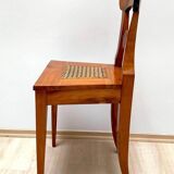 Biedermeier Board Chairs in Cherry Veneer and Mesh, Vienna, 1830s, Set of 6