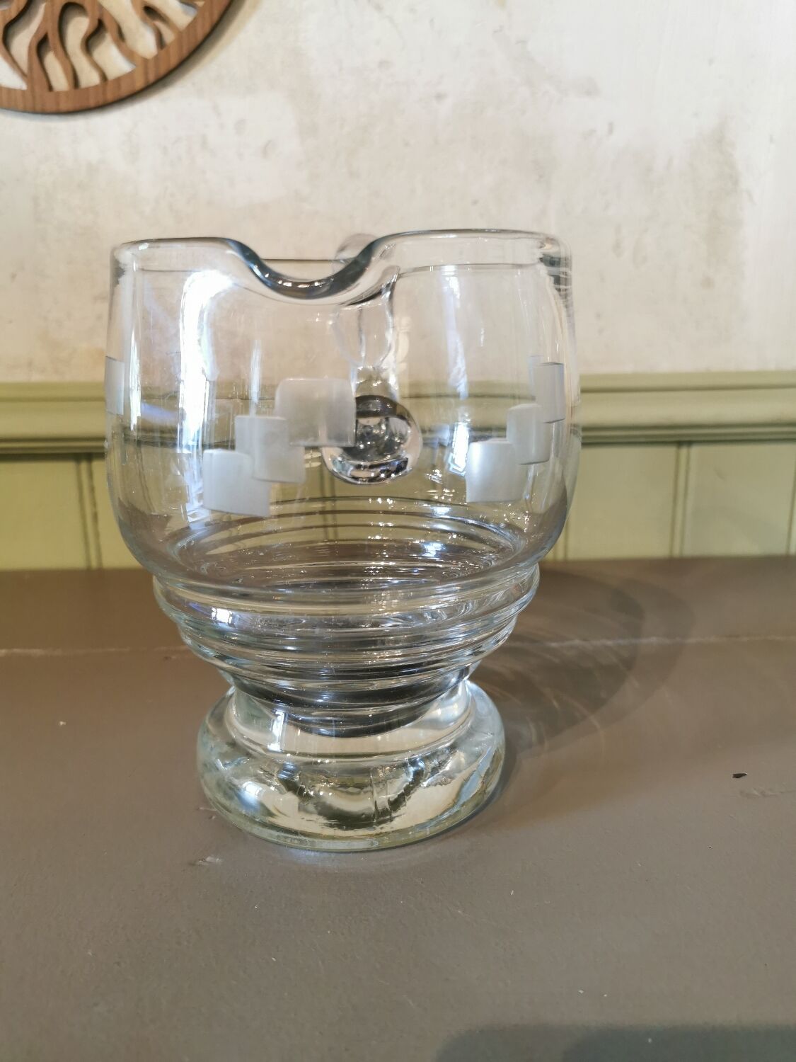 Art deco glass pitcher