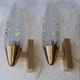 Paire d'appliques laiton et verre
