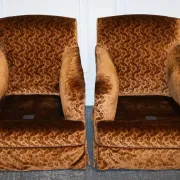 Connaught Vintage Velvet Armchairs by Dudgeon London, Set of 2