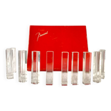Set of 12 vintage Baccarat crystal knife rests with original box