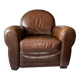 Vintage club armchair in Havana leather from the late 20th century