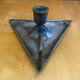 Handheld Candle Holder Art Nouveau Silver Metal Vintage Triangle