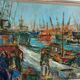 Swedish Oil on Canvas – “Port of Gothenburg” by Eric With