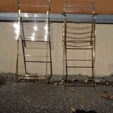Pair of folding plexiglass chairs design year 80