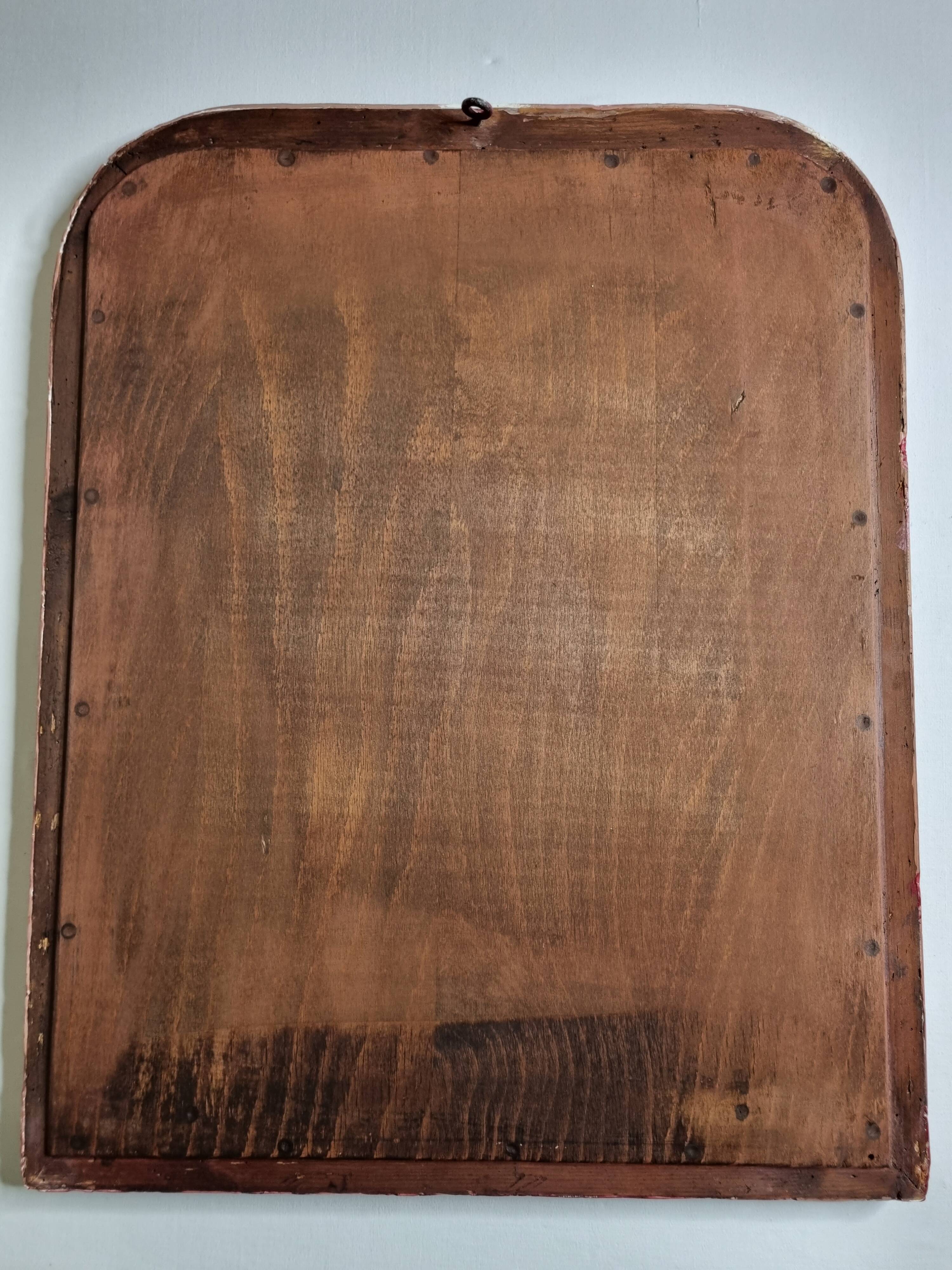 Vintage Louis Philippe style table mirror in Basque red 48 cm x 61 cm