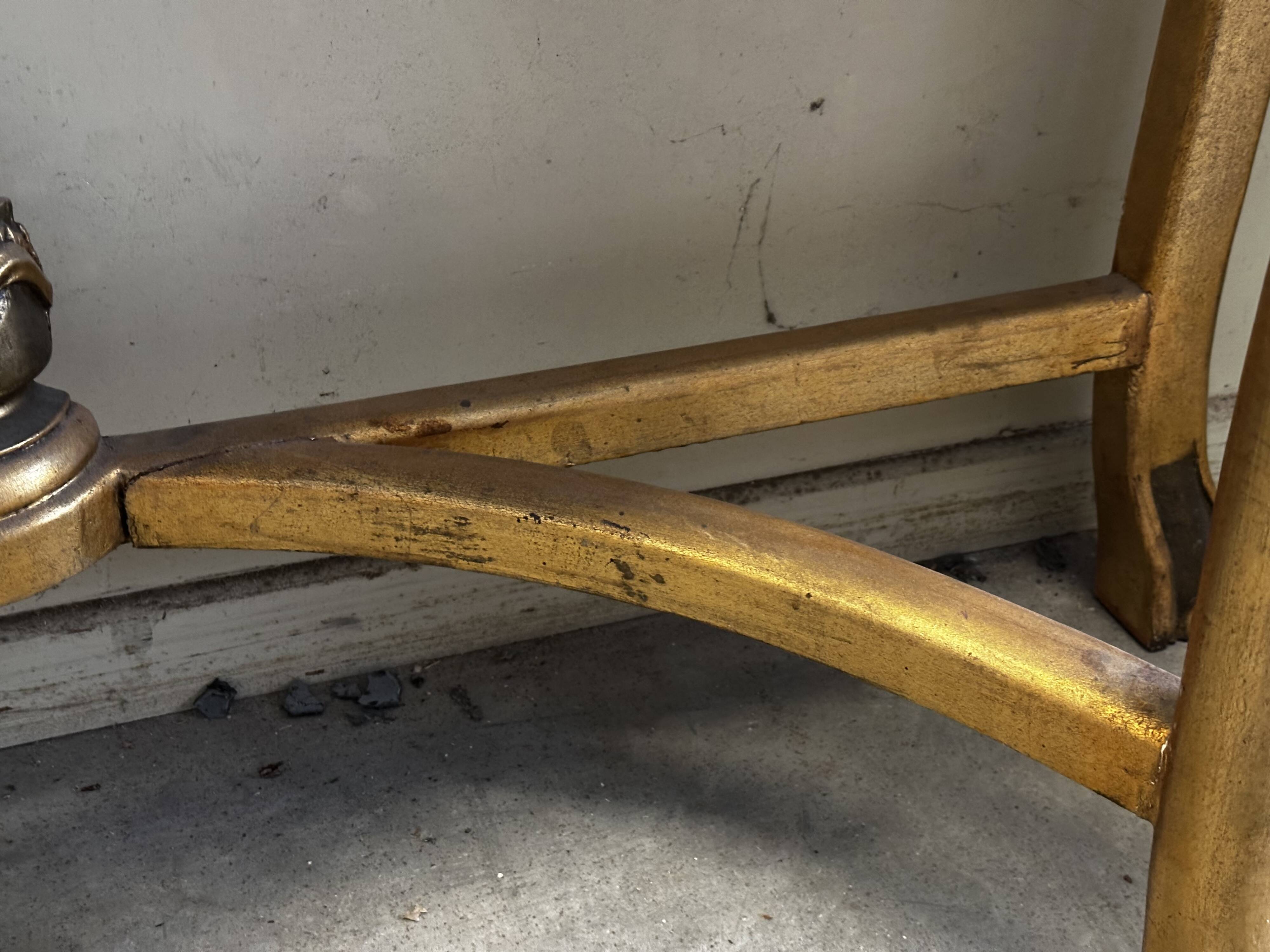 Hollywood Regency Console - Gilded Wood and Marble