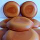 Lot de 9 assiettes marron opaline vintage