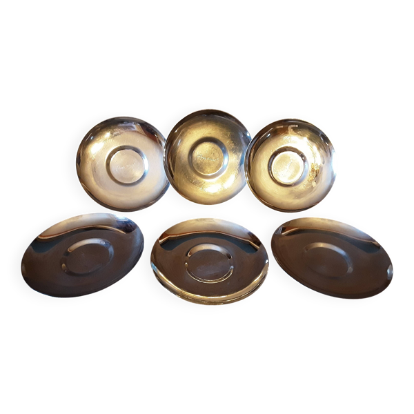 Lot de 6 sous verre métal