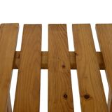 Vintage Scandinavian modern pinewood slatted bench from the 1960's
