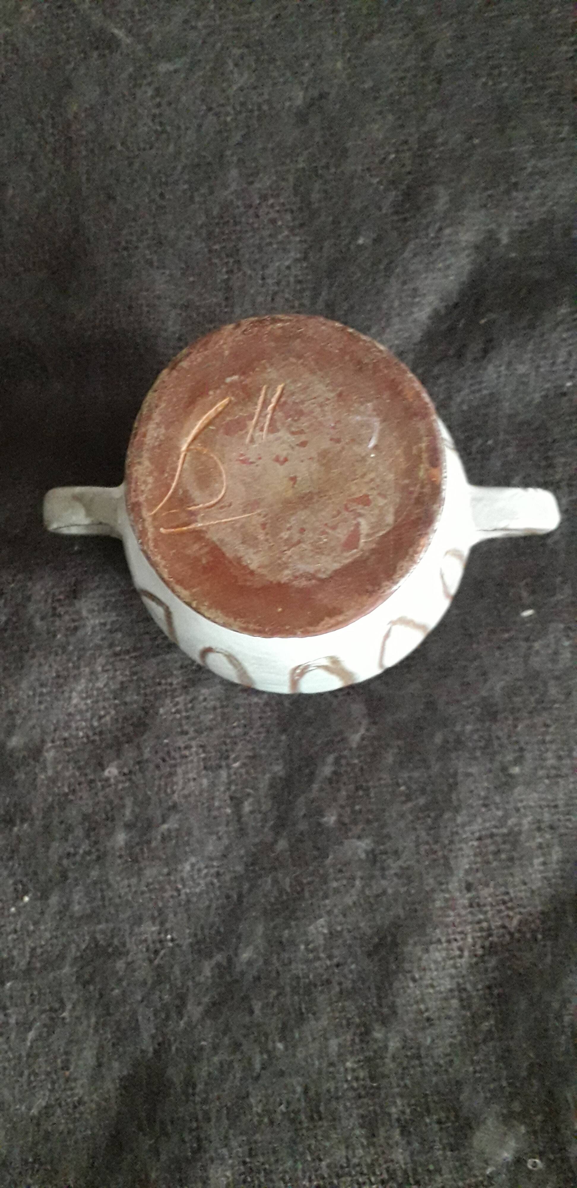 Vintage signed ceramic vase from Vallauris