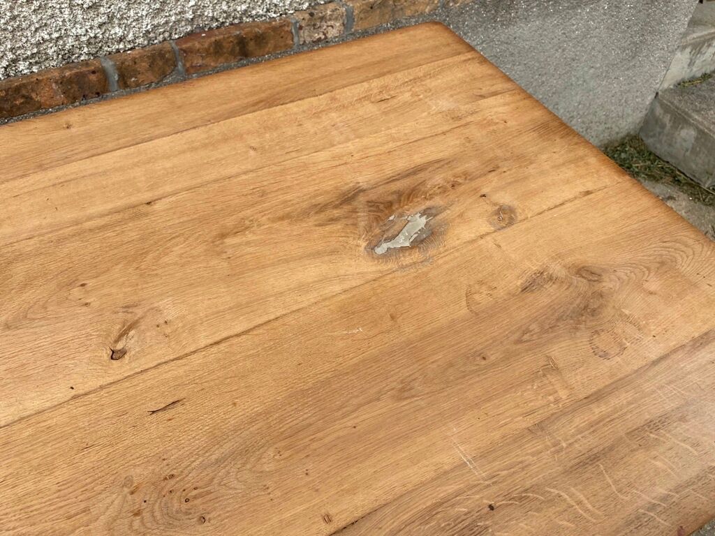 Solid oak farm table with 1 drawer