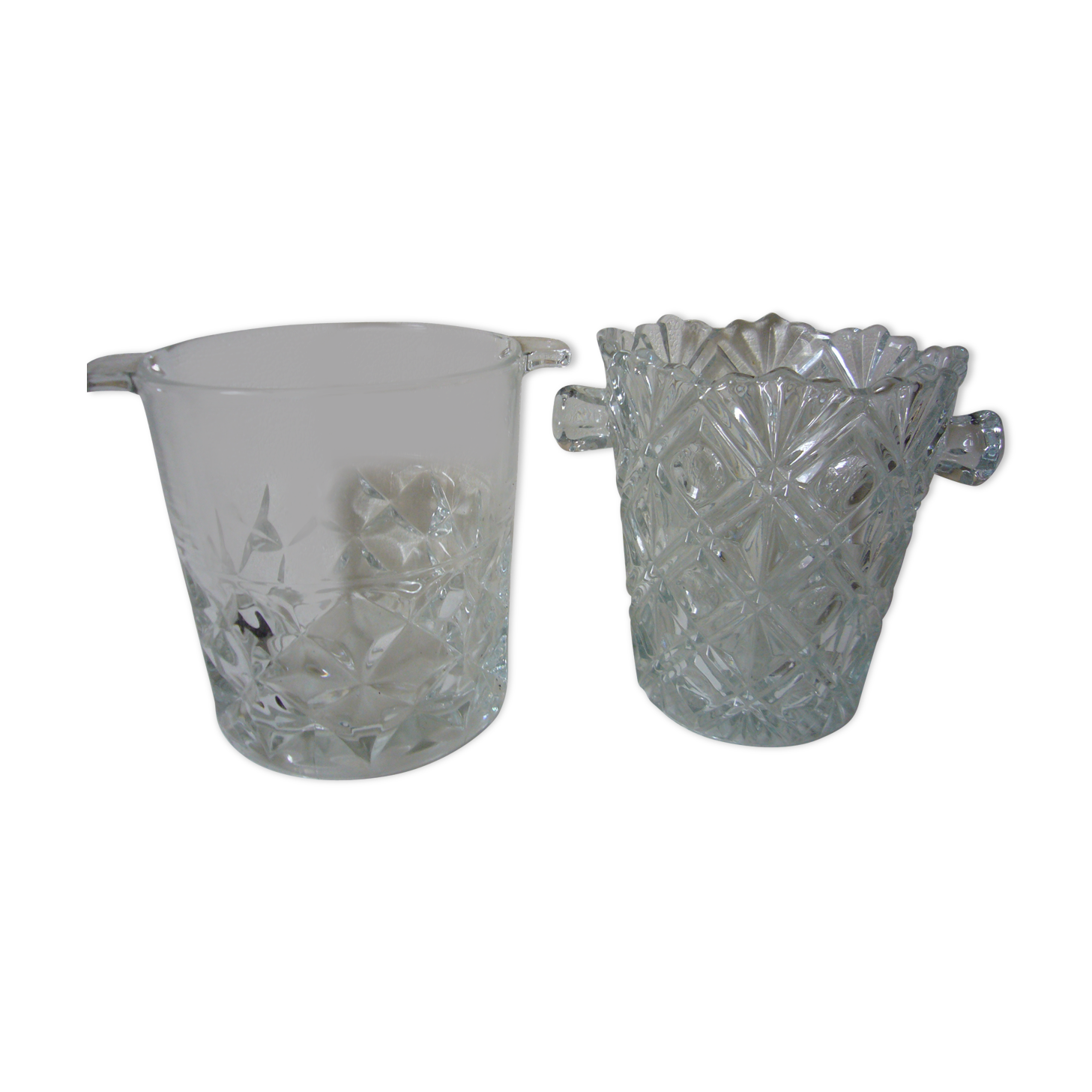 Lot of two vintage Crystal ice buckets