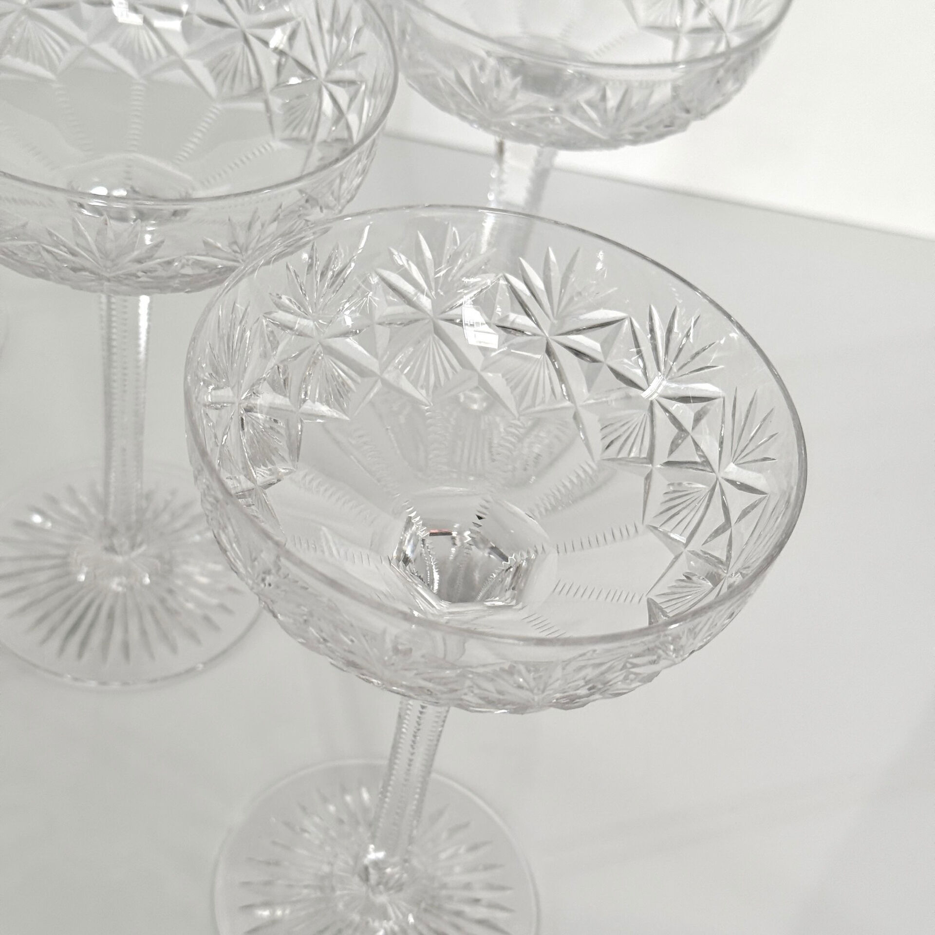 Set of 5 crystal champagne glasses from Saint-Louis | Gavarni model