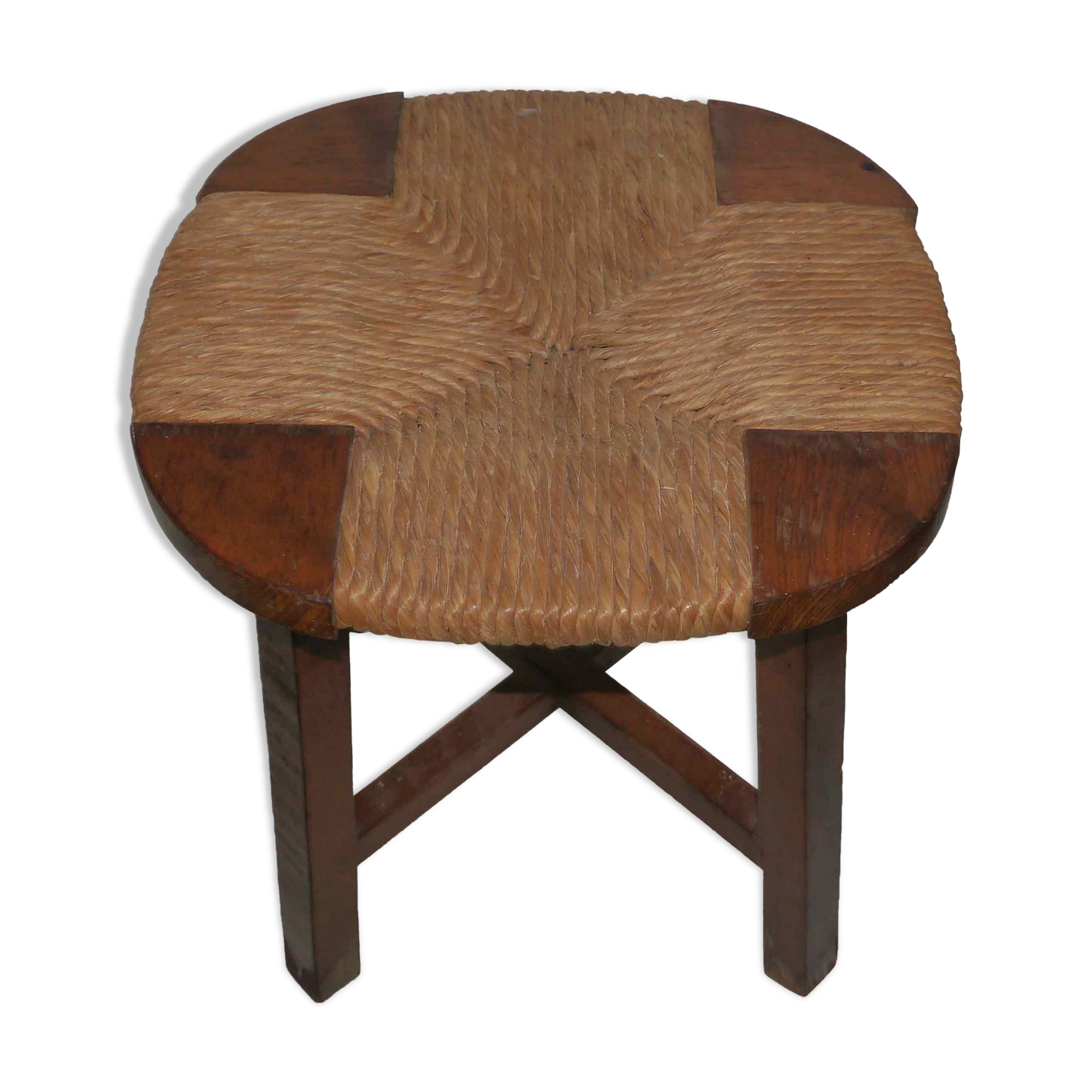 Tabouret paillé « moderniste » années 50's