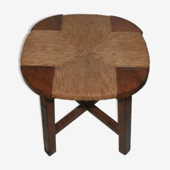 Tabouret paillé « moderniste » années 50's