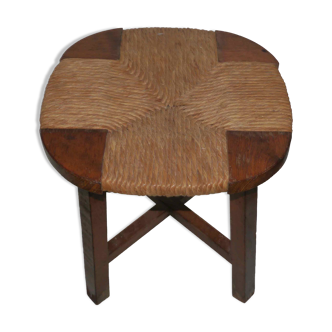 Tabouret paillé « moderniste » années 50's