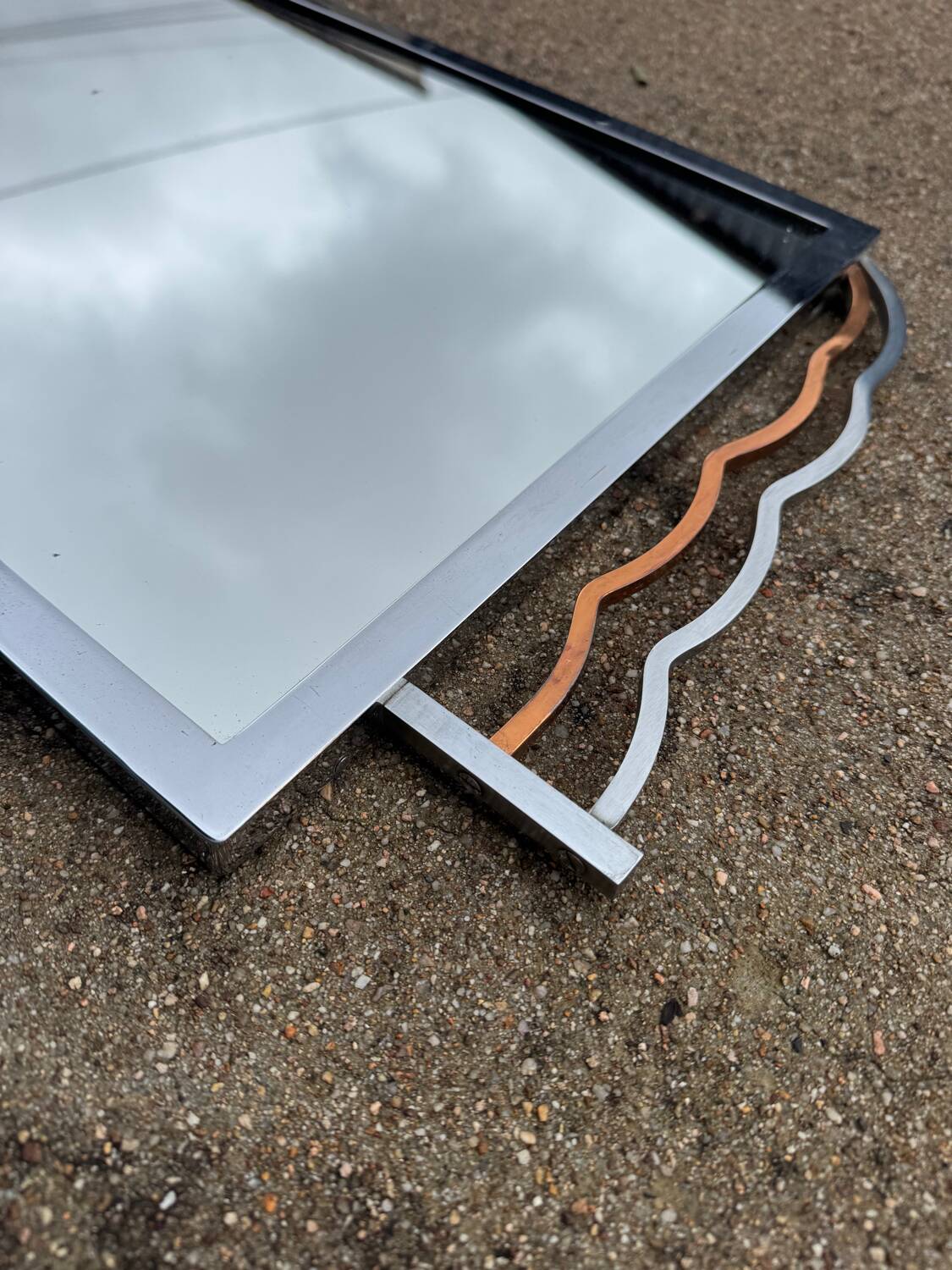 Chrome Art Deco mirror